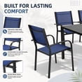 thumbnail image 6 of 7 Piece Outdoor Dining Set, Patio Dining Table Set for 6 Persons, Garden Patio Textilene Dining Furniture Set with Plastic-Wood Tabletop, Dining Table Chairs Conversation Set for Deck Patio, 6 of 8