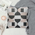 thumbnail image 2 of ARISTURING  Retro Throw Pillow Cushion Case, Rhomb Check Lozenges Leafy Branches Circles in Squares and Abstract Waves, Modern Accent Double-Sided Printing,Dark Grey Pale Salmon, 2 of 5