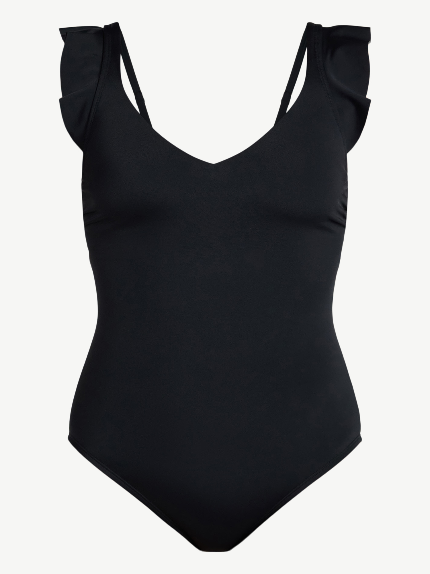 Time and Tru Women's and Women's Plus Size Ruffle Strap One Piece Swimsuit, Sizes XS-3X