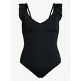 thumbnail image 3 of Time and Tru Women's and Women's Plus Size Ruffle Strap One Piece Swimsuit, Sizes XS-3X, 3 of 5