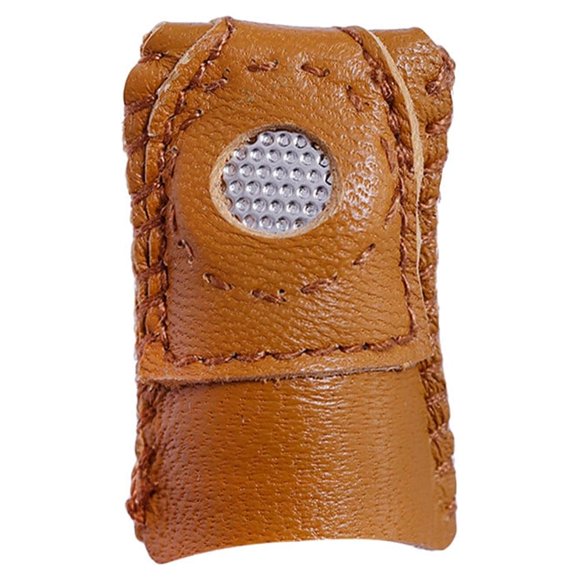 MasteelfCA 1PC Thimble Finger Protector Sheepskin Thumb Finger Sleeve for Sewing Quilting Embroidery Craft - Size S