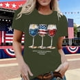 thumbnail image 2 of HCYSFG Womens 250th Anniversary t shirt Wine Glass Print top Independence Day Crew Neck Casual Patriotic July 4th Celebration Style tee, 2 of 4