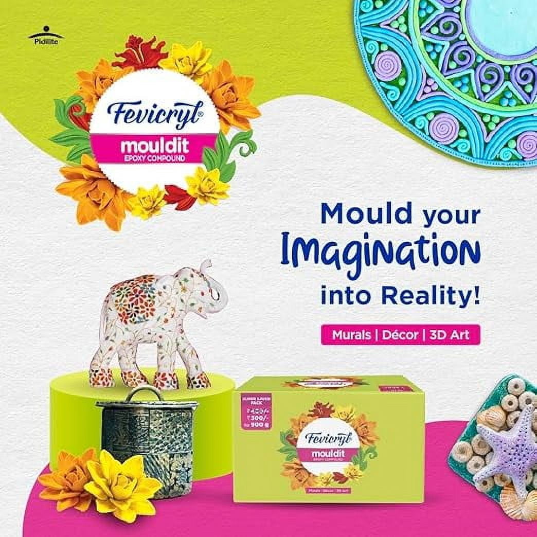 Fevicryl Mould Clay 1Box - 900Grm for Modelling and Sculpting, Air Dry Clay for 3D DIY Making Drawing Art and Craft, Painting Artists, Students, Works Handmade Decoration Gift for any Occasion Etc