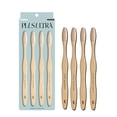 thumbnail image 1 of PLUS ULTRA Adult Size Multi"Eco-Pack" (4-Pack) Bamboo Toothbrushes with Soft, Wave-Shaped, BPA Free Nylon Bristles and Plant Based, Natural, Biodegradable Handle, 1 of 3