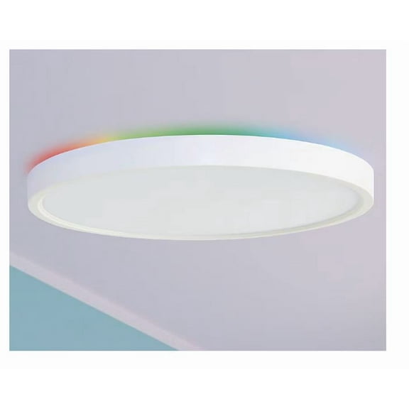 Project Source 1-Light 11.94-in Matte White Integrated LED Flush Mount Light