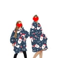 thumbnail image 4 of goowrom Family Cartoon Digital Printing Lamb Wool Warm Hooded Blanket, 4 of 9