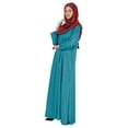 thumbnail image 3 of Bimba Islamic Clothes For Women Long Prayer Robe Maxi W/ Printed Hijab Rayon Abaya Front Button Muslim Dress, 3 of 8