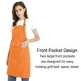 thumbnail image 2 of Toptie Cotton Canvas Adjustable Apron Chef Hat Set for Men and Women-Orange-XL, 2 of 7