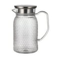 thumbnail image 1 of Jarra de jugo, jarra fría, refrigerador y tapa, resistente al calor, para el hogar, té helado, transparente tapa de acero plata, 1 of 9
