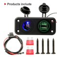 thumbnail image 3 of Almencla Car Motorcycle 12V-24V Socket Panel for Boat / Marine / Mobile Phones, Green LED, 3 of 8