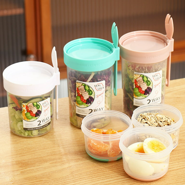 Cereal and Milk Container Double Layer Hiking Food Container Snack Cup Camping and RV Storage and Organization to Go Cup for Crunch Yogurt Container