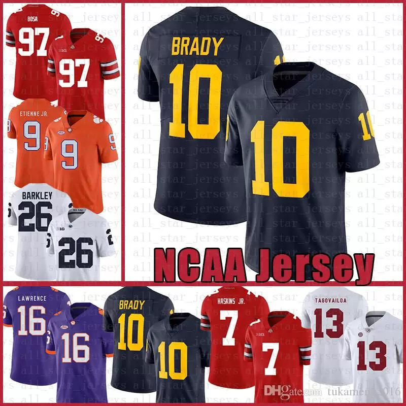 26 Saquon Barkley American Football Jersey 10 Tom Brady 97 Nick Bosa Jerseys  White Purple Black From Rain_bow, $13.26