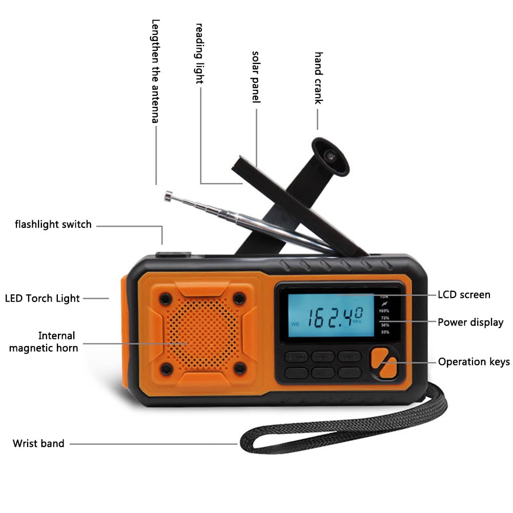 ポータブルプレーヤー E-READY Emergency Compact Crank Radio Midland ER210 E+READY Compact Emergency Crank Radio – MIDLAND