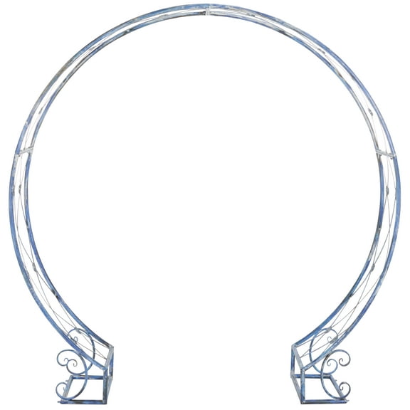 SAFAVIEH Mizell Outdoor Patio Moon Gateway, Mossy Blue