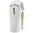 thumbnail image 3 of Men's Fanatics Zion Williamson White New Orleans Pelicans Replica Fast Break Jersey - Association Edition, 3 of 3