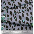 thumbnail image 2 of Soimoi Gray Poly Georgette Fabric Artistic Insect & Leopard Animal Skin Print Sewing Fabric BTY 52 Inch Wide, 2 of 3