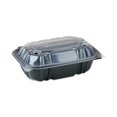 thumbnail image 6 of Pactiv Evergreen EarthChoice Vented Dual Color Microwavable Hinged Lid Container, 34 oz, 9 x 6 x 3, Black/Clear, 140/Carton, 6 of 6