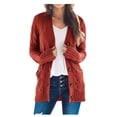 thumbnail image 2 of Boho Patchwork Cardigan Long Sleeve Open Front Knit Sweater Coat for Women with Pockets, 2 of 4