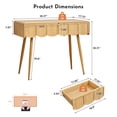 thumbnail image 4 of WIRRYTOR 39" Mid-Century Modern Home Office Writing Desk with 2 Scalloped Drawers, Small Computer Desk Vanity Table with Curved Edges, Natural, 4 of 10