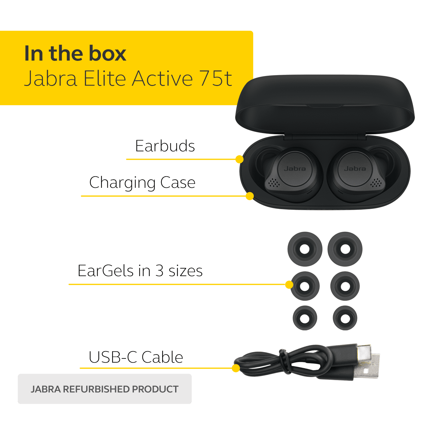 jabra elite active 75t true wireless earbuds with wireless charging case