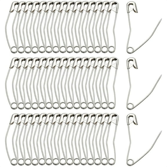 100 Pcs Metal Quilting Basting Pins,Curved Safety Pins,Stainless Steel Bent Pin with Plastic Storage Box,Household Quilting Tools,for Knitting Sewing Crafting Supplies (38mm)