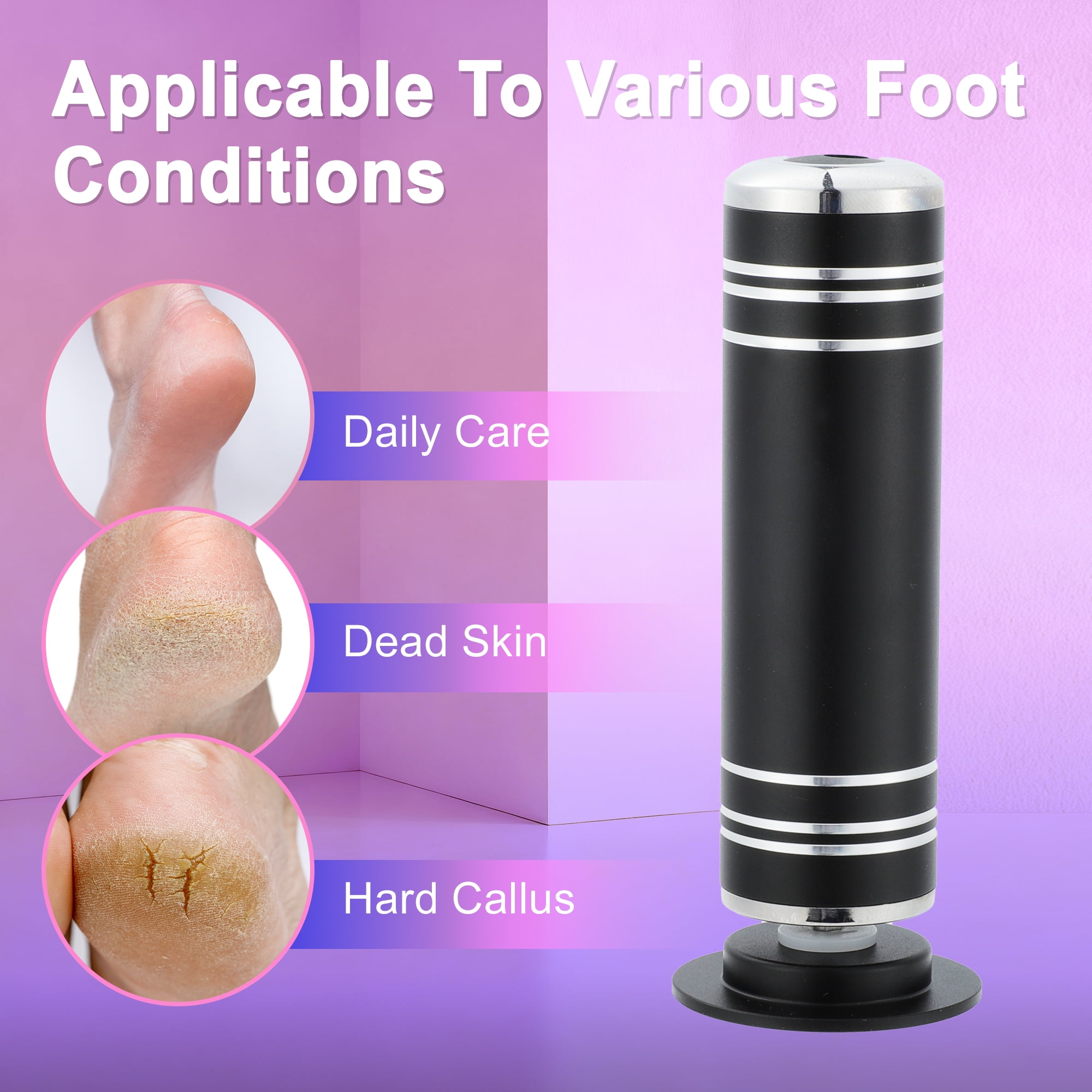 Unique Bargains 1200RPM Electric Callus Remover for Feet 2 Replaceable Grinding Discs 60 Sandpaper Discs 1 Moisturizing Heel Socks Professional Pedicure Kit for Dead Skin & Hard Cracked Heels