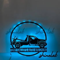 Shinelab Rotator Tow Truck Metal Sign LED Wall Art, Custom Truck Driver Wall Decor 11473