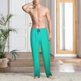 thumbnail image 6 of Haiem Turquoise Light Blue Men's Pajama Pants Ultra Lightweight Pjs Bottoms Sleepwear Bottom Pants With Pocket Drawstring-X-Large, 6 of 7