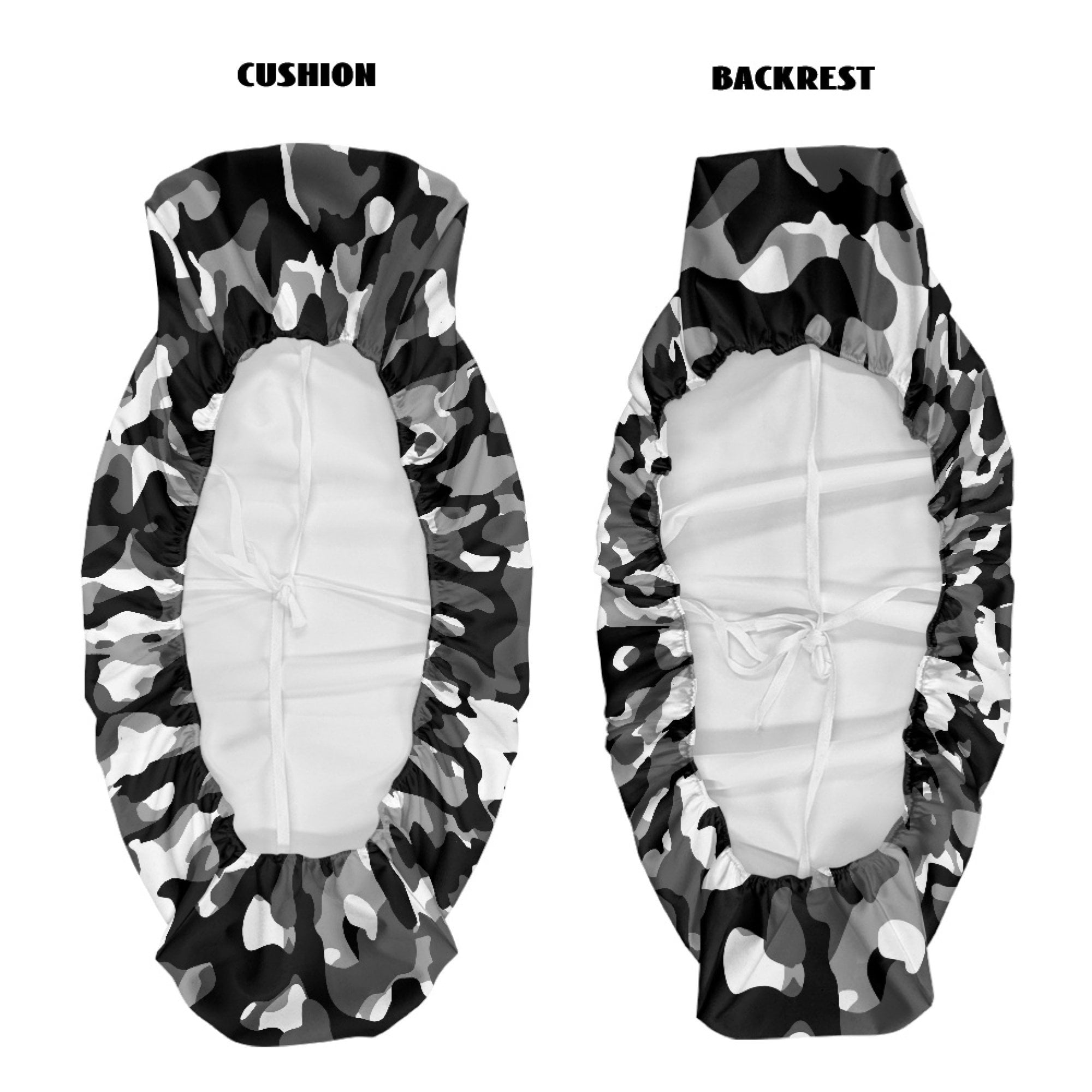 ZIATUBLES 2-Pack Waterproof UTV Seat Covers, Black Gary Camo Replacement Bench Seat Protectors Compatible with Kawasaki Mule 3000 3010, Wear-Resistant Polyester UTV Seat Decor Covers
