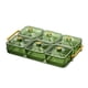 thumbnail image 1 of Plato para refrigerios, bandeja para frutos secos, contenedor, organizador, plato, cuenco para servir nueces dulces, cuencos para servir divididos par 6 cuadrícula verde, 1 of 8
