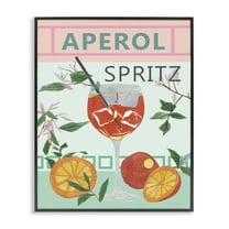 Stupell Industries Aperol Tropical Cocktail Food & Beverage Painting Black Framed Art Print Wall Art, 16 x 20