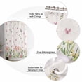 thumbnail image 3 of Shower Curtain Pastoral Flower Leaf Butterfly Waterproof Shower Curtain Set with Hooks for Bathroom Showers,Stalls and Bathtubs,72x78In Pink Green Plant Linen Texture, 3 of 8