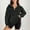 Black, variant on Women's Sweatshirt Oversized Sherpa Fuzzy Fleece Quarter Zip Up Solid Sweaters Fal Winter Soft Comfy Warm Loose Fit Pullover Tops
