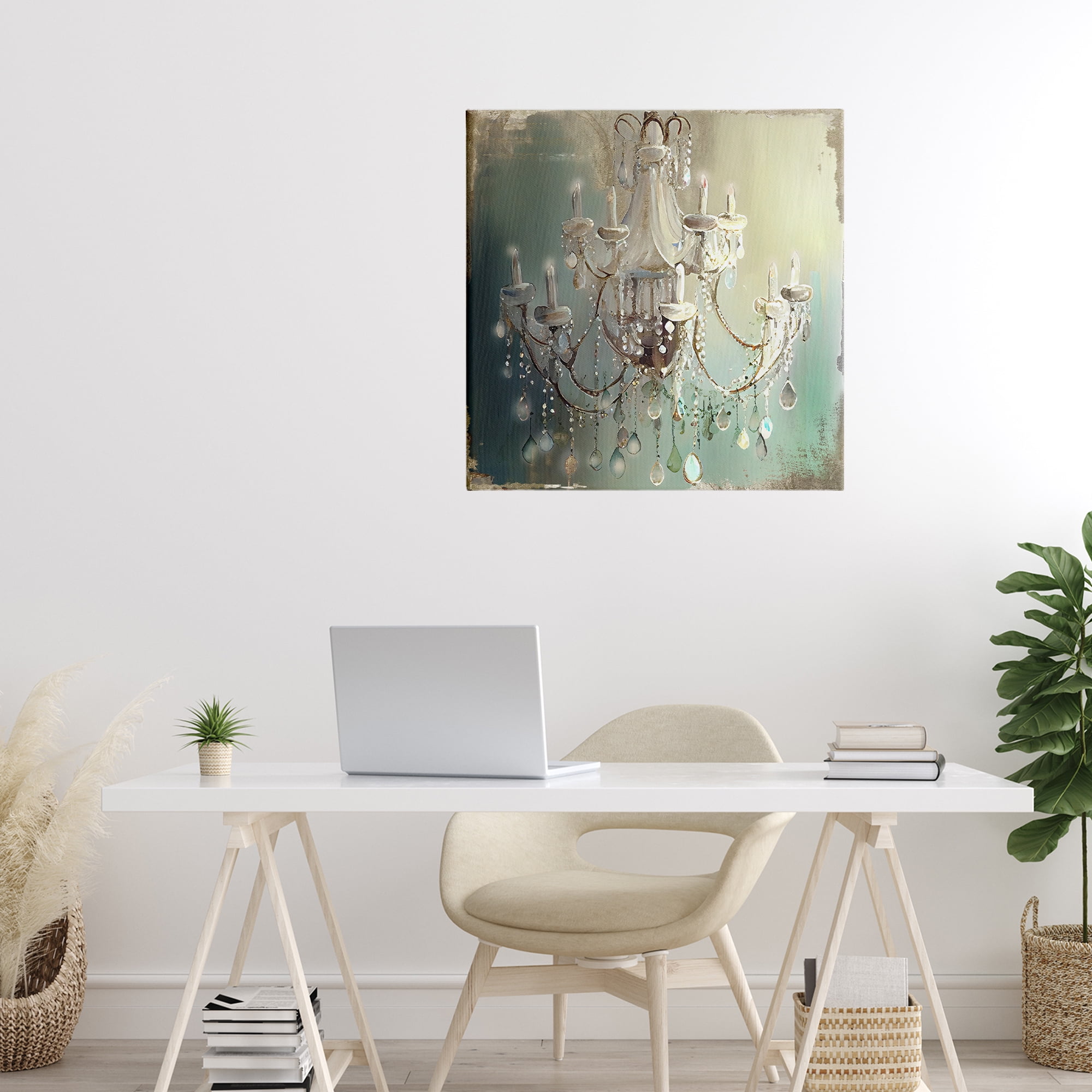 Vintage Illumine Chandelier Canvas Wall Art, design by Sasha