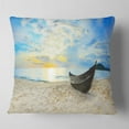 thumbnail image 2 of Designart Calm Beach Panorama - Photography Throw Pillow - 16x16, 2 of 5