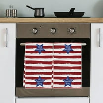 Tyidzon Kitchen Towels 4th of July Decorations Patriotic Hand Towel Independence Day Dish Towels 16X24 Inch Red Blue and White Stripe Kitchen Rags Memorial Day Absorbent Dishcloth for Home