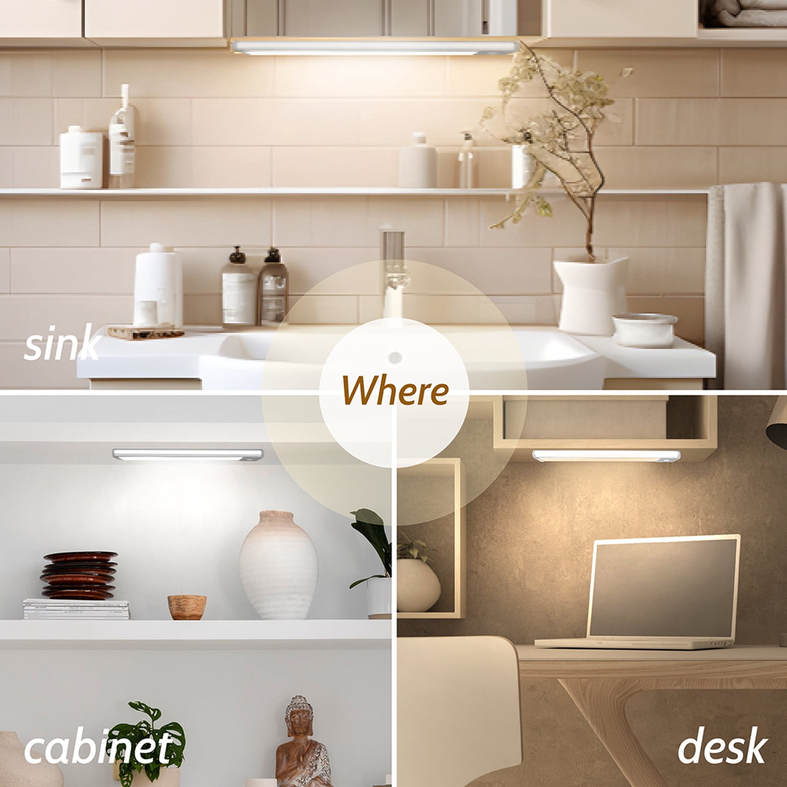 Lepotec 35LED Under-Cabinet Lights, Wireless Motion Sensor 4-Mode Night Lighting