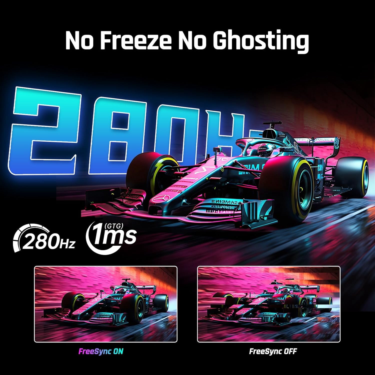 KTC 27 Inch 280Hz / 240Hz Gaming Monitor 1ms GTG 350nits Fast VA 1080P, Tilt, 126% sRGB, Adaptive Sync, 4000:1 Contrast Ratio, HDR, DisplayPort 1.4 / HDMI 2.0, VESA