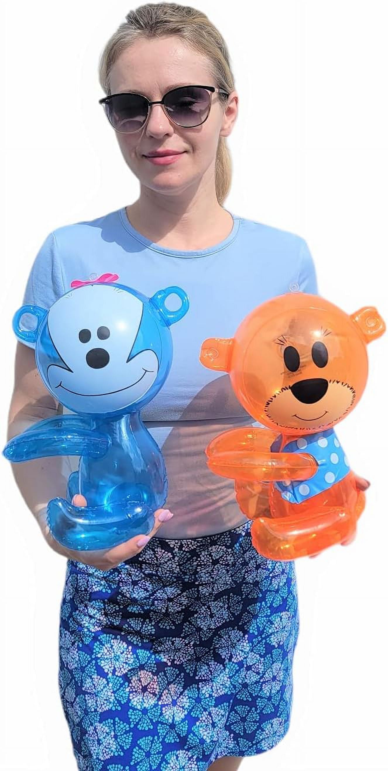 Hug Me Inflatable Safari Wild Zoo Animals. (12 Pack) Hugging Arms Elephant, Tiger, Monkey, Rabbit, Bunny, Teddy Bear. Jungle Party Decor