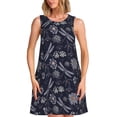 thumbnail image 1 of Easygdp Wildflowers And Dragonflies para Vestido Transpirable de Mujer, Vestido Suelto de Manga Corta con Pliegues y Bolsillos para el Verano, 1 of 7
