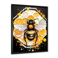 thumbnail image 2 of Designart "Honey Bee in Yellow and Black" Animals Framed Wall Art - Modern Yellow Insects & Bugs Entryway Framed Wall Art, 2 of 6