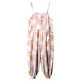 thumbnail image 4 of 1-10 Years Toddler Baby Girl Easter Outfit Rabbit Sleeveless Romper Jumpsuit Overalls Spaghetti Strap Wide Leg Summer Suspender Pants Playsuit Light Pink, 4 of 6