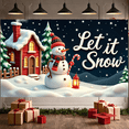 thumbnail image 4 of Snowman Banner Christmas Decoration Winter Theme Holiday Backdrop for Indoor Decor Party Background Outdoor Celebration, 4 of 9
