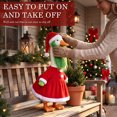 thumbnail image 4 of 4 Pcs Christmas Winter Goose Outfit for 23" Porch Goose Holiday Red Green Cloths Costume Xmas Winter Outdoor Garden Patio Yard Lawn Art Decoration, 4 of 7