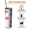 thumbnail image 6 of 20oz White Christmas Snowflake Pattern Skinny Tumblers Stainless Steel Tumbler with Lid and Straw,Vacuum Insulated Double Wall Travel Tumbler Cups with Cleaning Brush for Coffee,Tea, 6 of 6