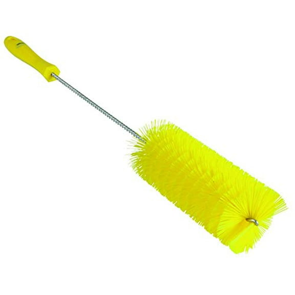 Vikan 53706 Soft Tube Brush, Polyester, 2-25/64" x 20" OAL, Yellow