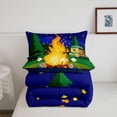 thumbnail image 5 of Catabedysis Starry Camping Full Size Comforter Sets,Bear Campfire Print Bedding Comforter Set For Boys,Multicolor,Navy Blue Reversible,3pcs,1 Comforter and 2 Pillowcases, 5 of 7