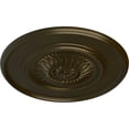thumbnail image 3 of 41 1/8"OD x 2 1/2"P Large Floral Ceiling Medallion, Hand-Painted Green Gold, 3 of 6