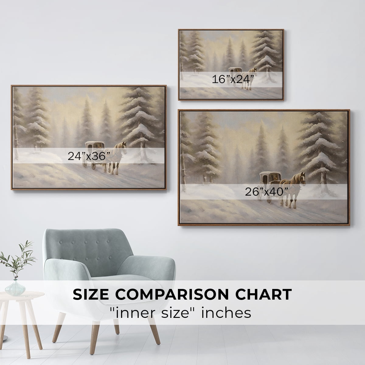 Vintage Landscape-CLXXI By Wexford Home Framed in Walnut Wood Gallery Wrapped Canvas 27 in. x 41 in.