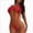 Red, variant on Women's See Through Mesh Bodysuit Tie Backless High Cut String Halter Lingerie (Red,S)